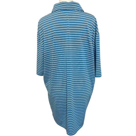 Adidas GOLF Men's Blue Striped Polo Eagle Embroidery Size Large - Picture 2 of 9